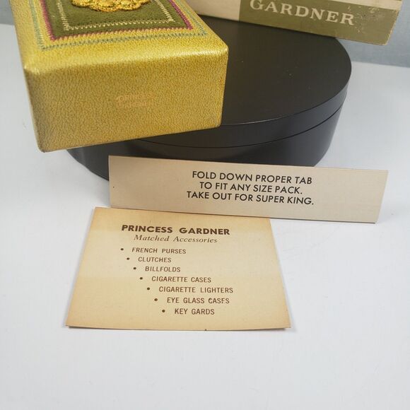 Vintage 1950's Princess Gardner Embroidered Metallic Gold Leather Cigarette Case - Picture 12 of 16